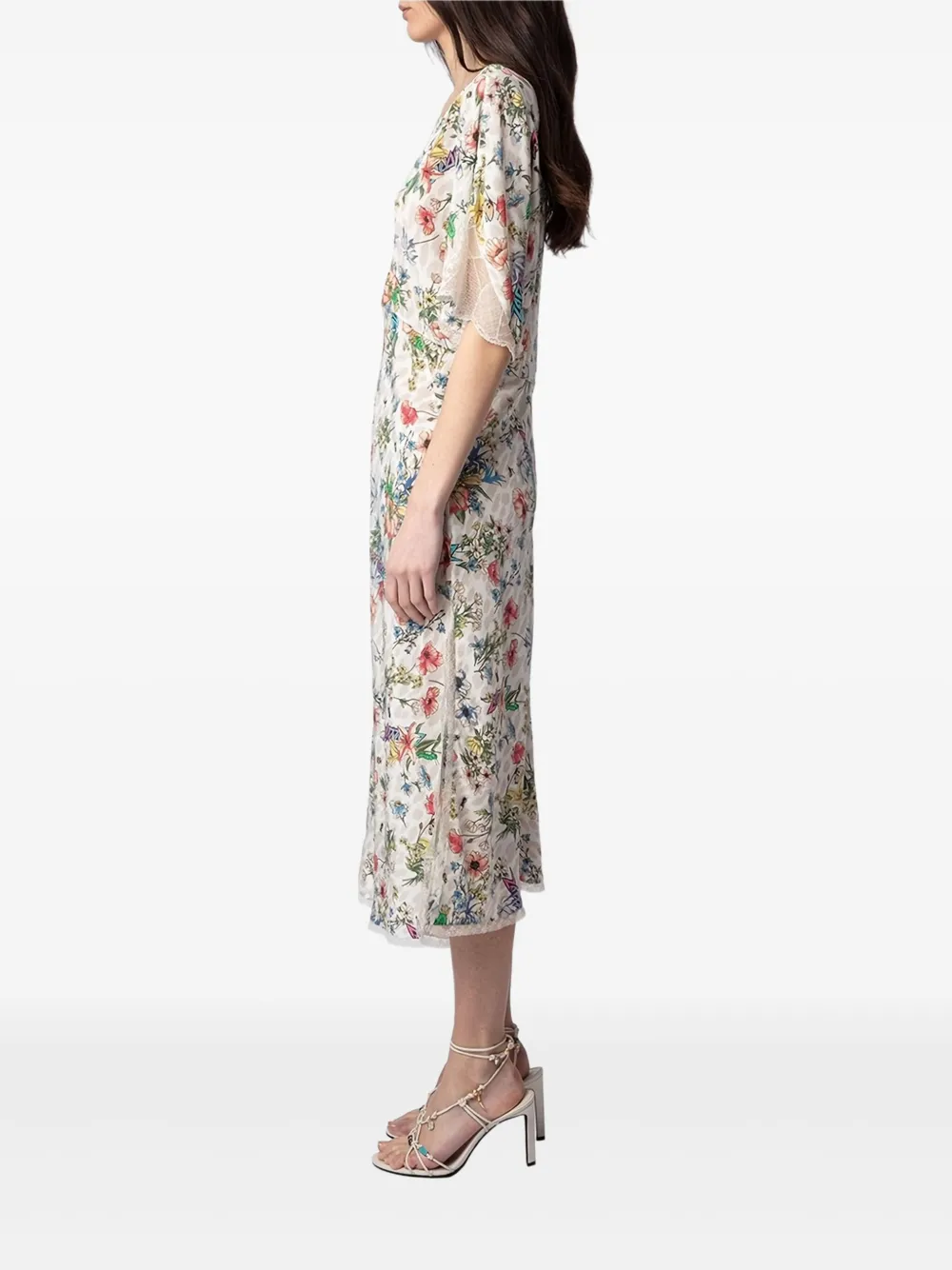 Zadig&Voltaire Midi-jurk met bloemenprint - Beige