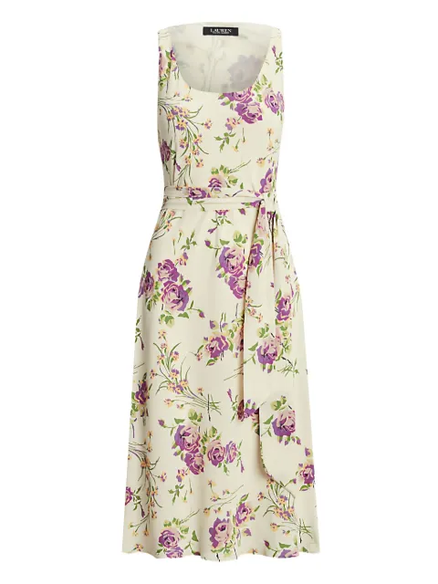 Lauren Ralph Lauren floral-print belted midi dress