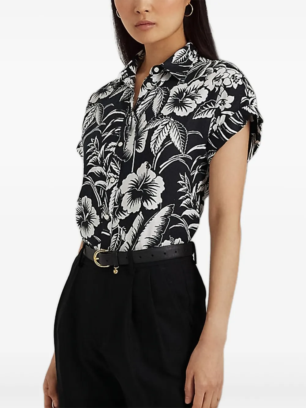 Lauren Ralph Lauren Blouse met bloemenprint - Zwart