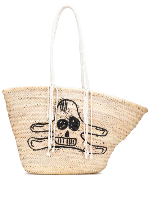 Céline Pre-Owned 2020 Andre Butzer Large Raffia Classic Wanderer Embroidered Shopping tote bag