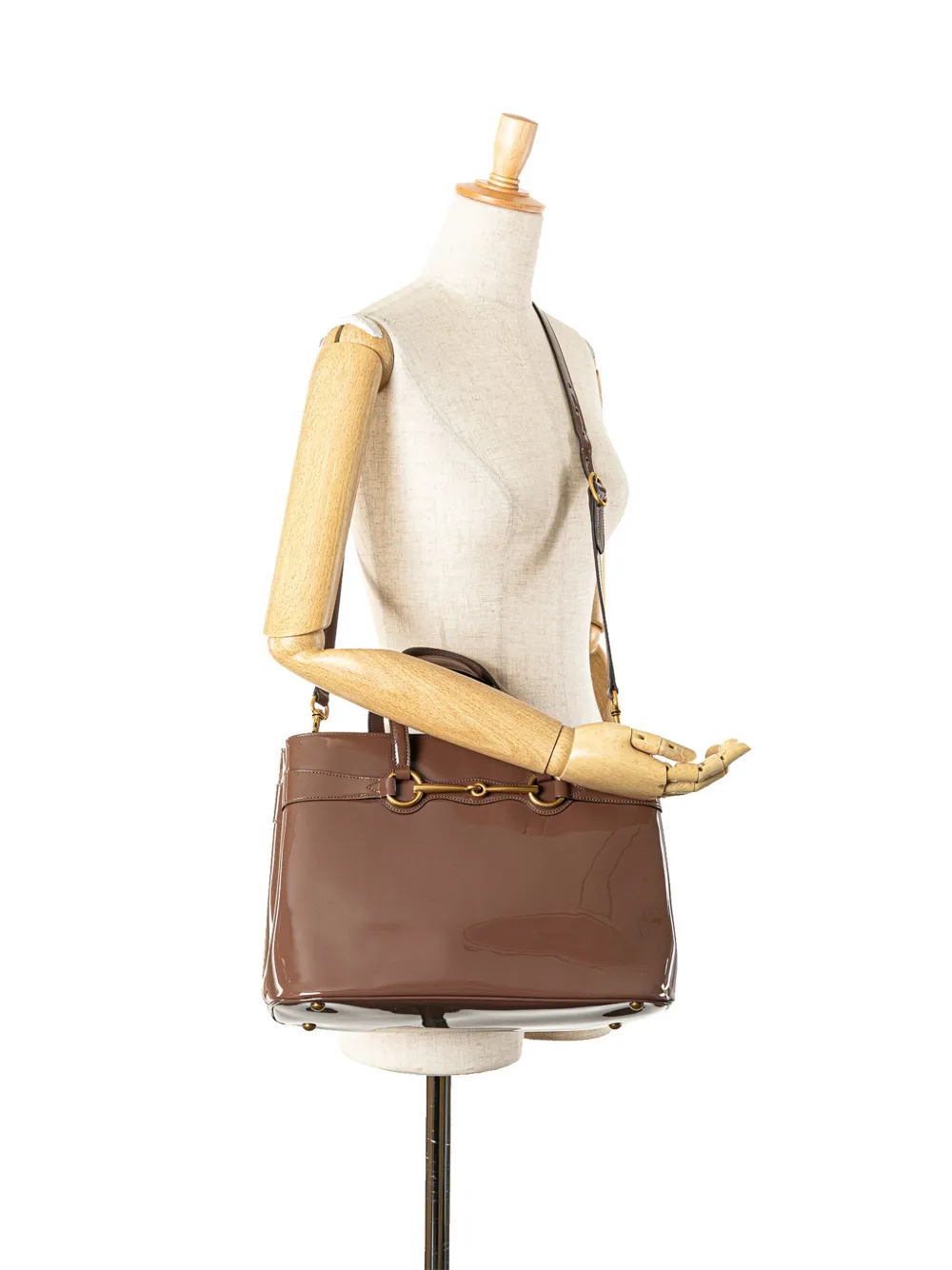 Gucci Pre-Owned 2000-2015 Patent Bright Bit satchel | Pre-Owned | Image 2