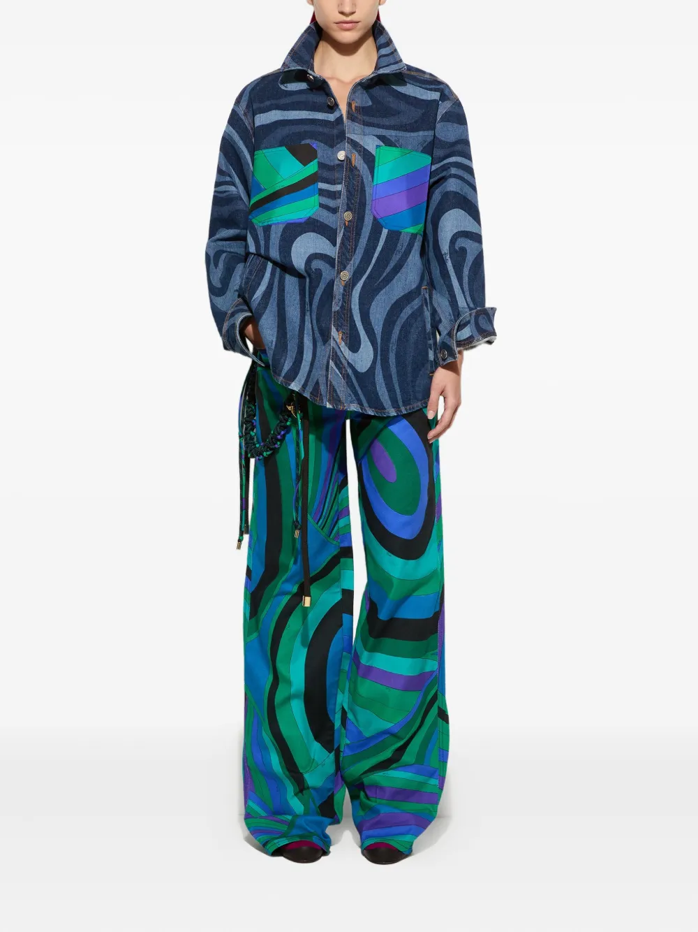 PUCCI IRIDE-PRINT DENIM JACKET