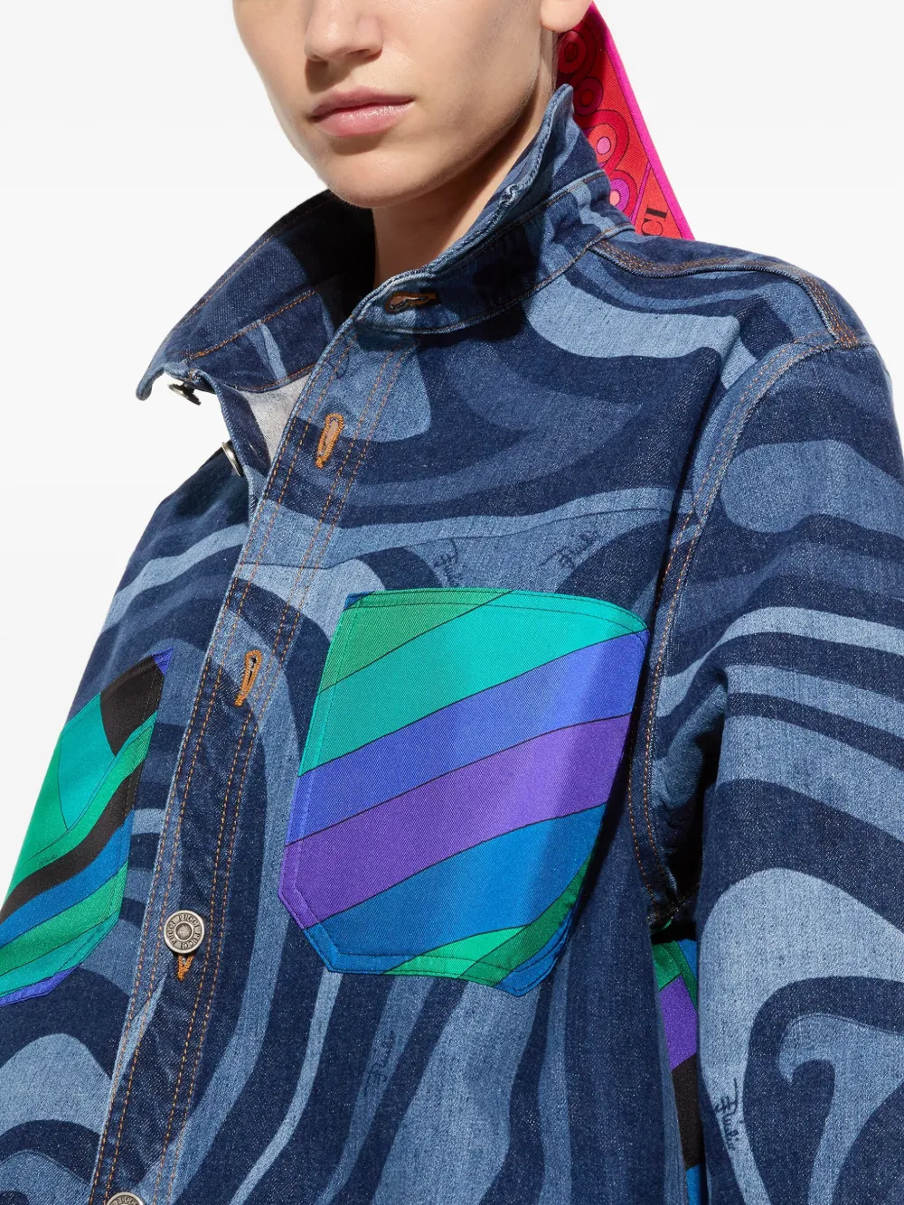 PUCCI IRIDE-PRINT DENIM JACKET