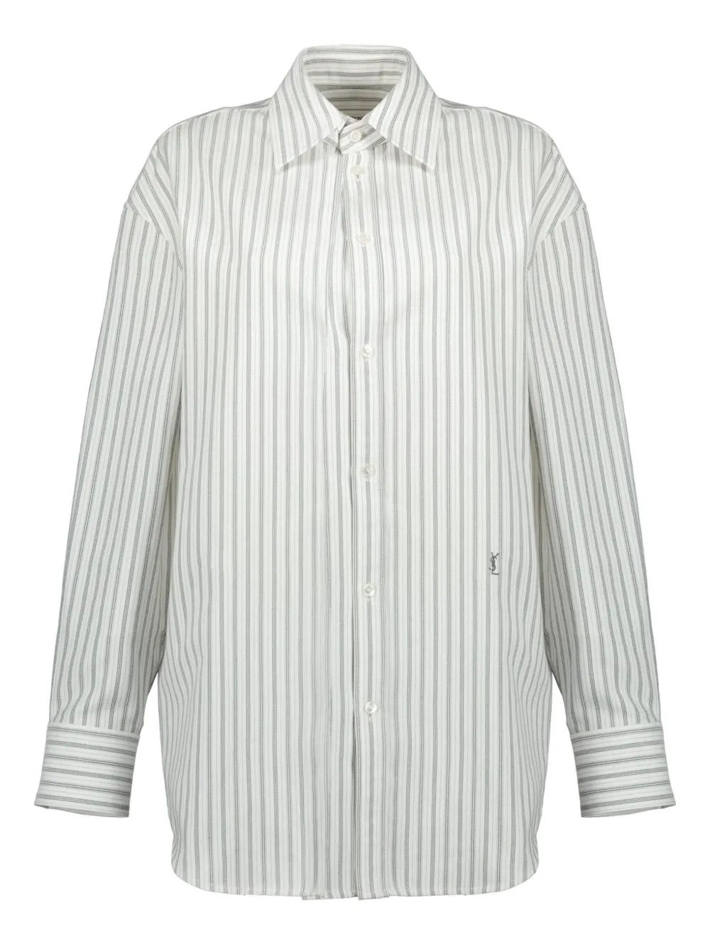 Saint Laurent striped cotton shirt Grijs