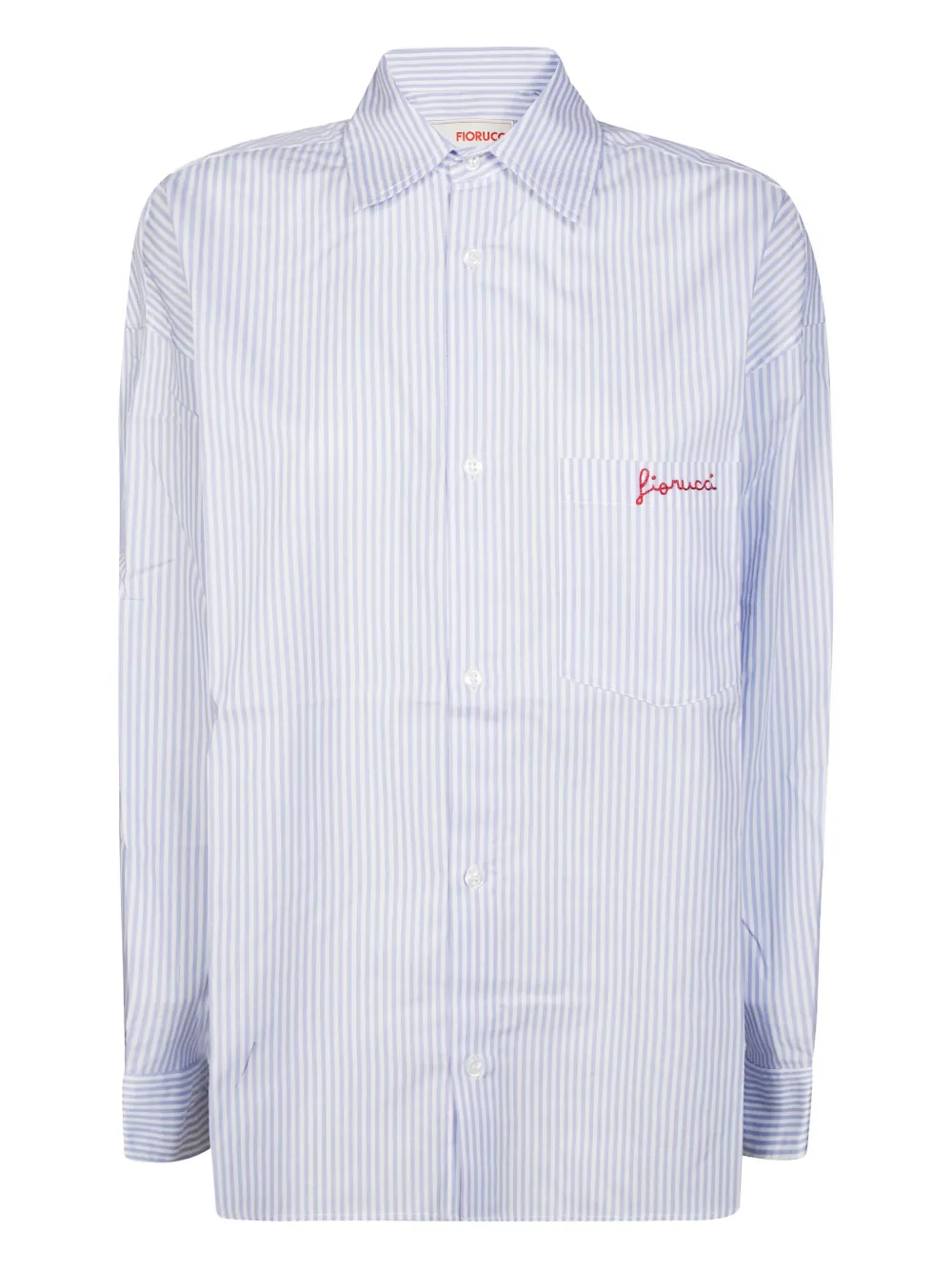 striped logo-embroidered shirt