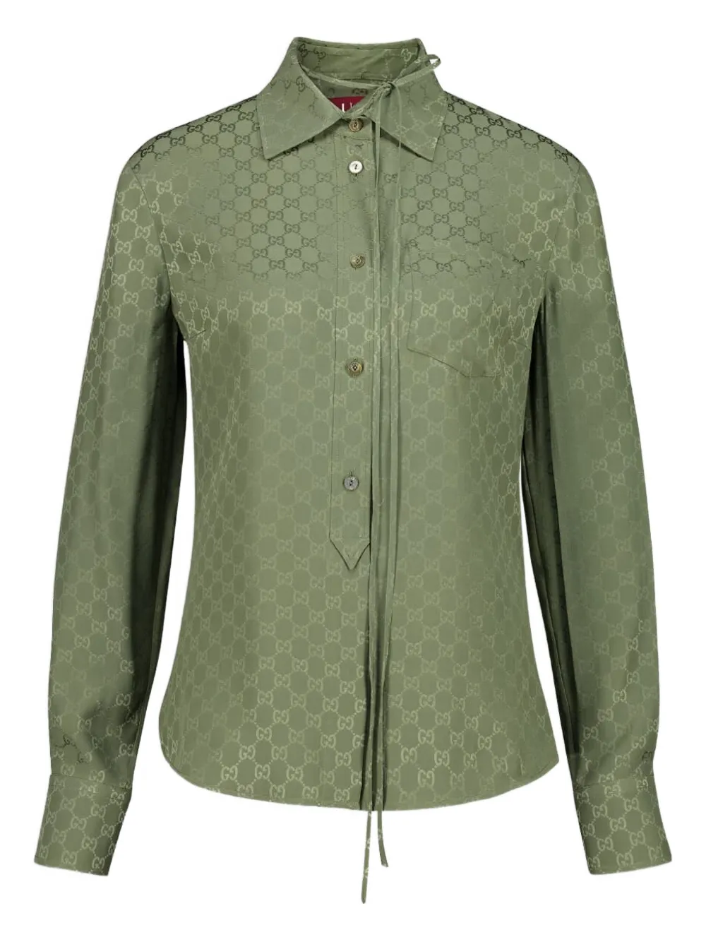 Gucci GG jacquard long-sleeve shirt | Green | Image 1