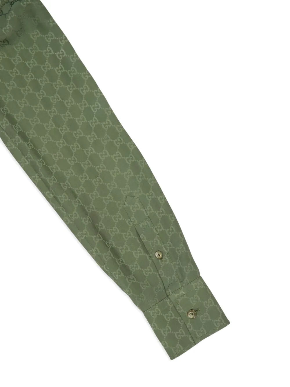Gucci Gg Jacquard Long-sleeve Shirt In Green
