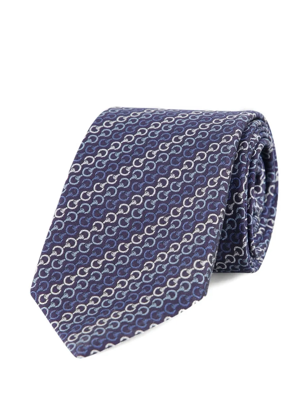 Gucci Horsebit zijden stropdas met jacquard - Blauw