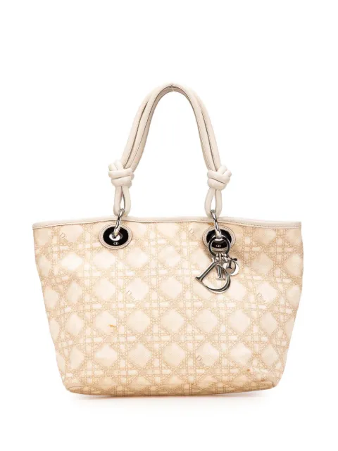 Christian Dior Pre-Owned tote de lona Cannage revestida con estampado de cereza 2008