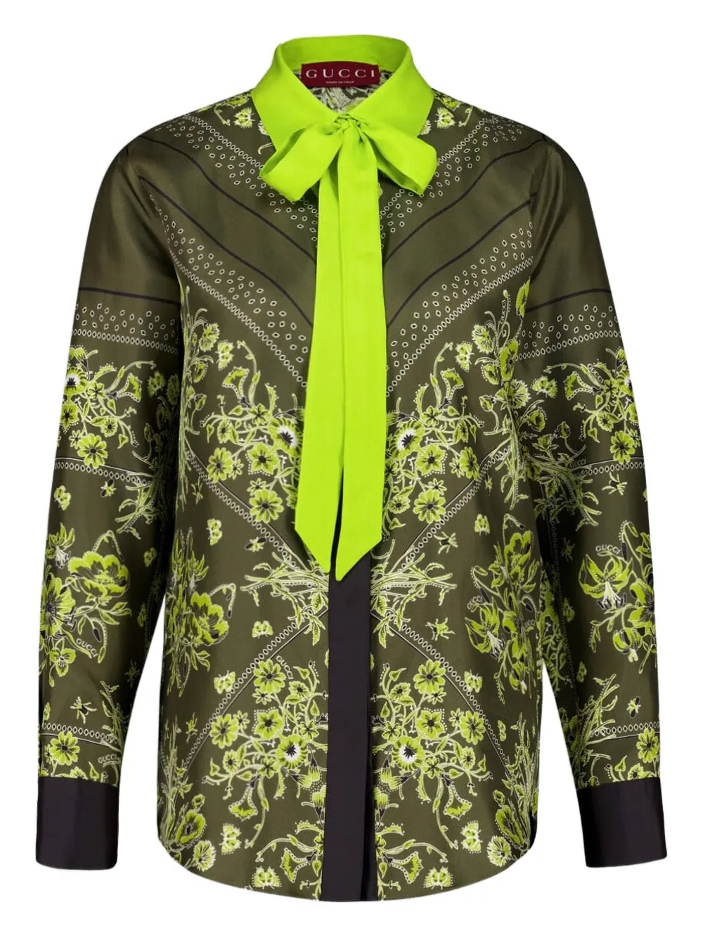 Gucci floral-bandana silk shirt - Green