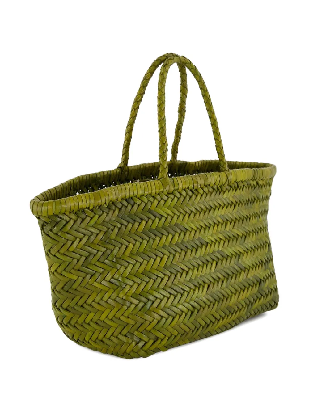 DRAGON DIFFUSION Leren shopper met visgraatpatroon - Groen