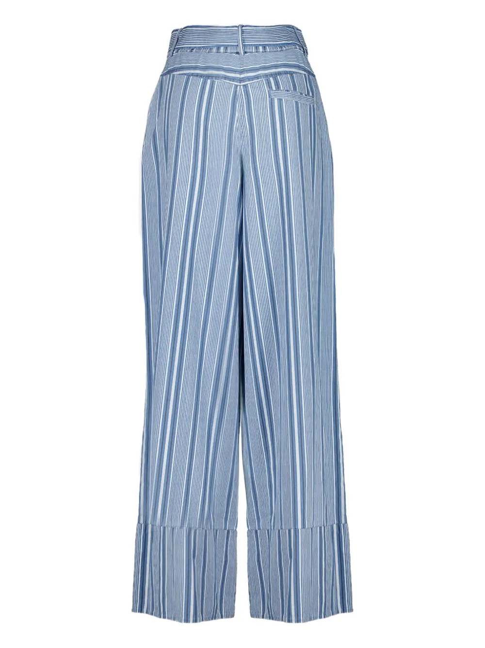 PAULA Elisa gestreepte broek met wijde pijpen - Blauw