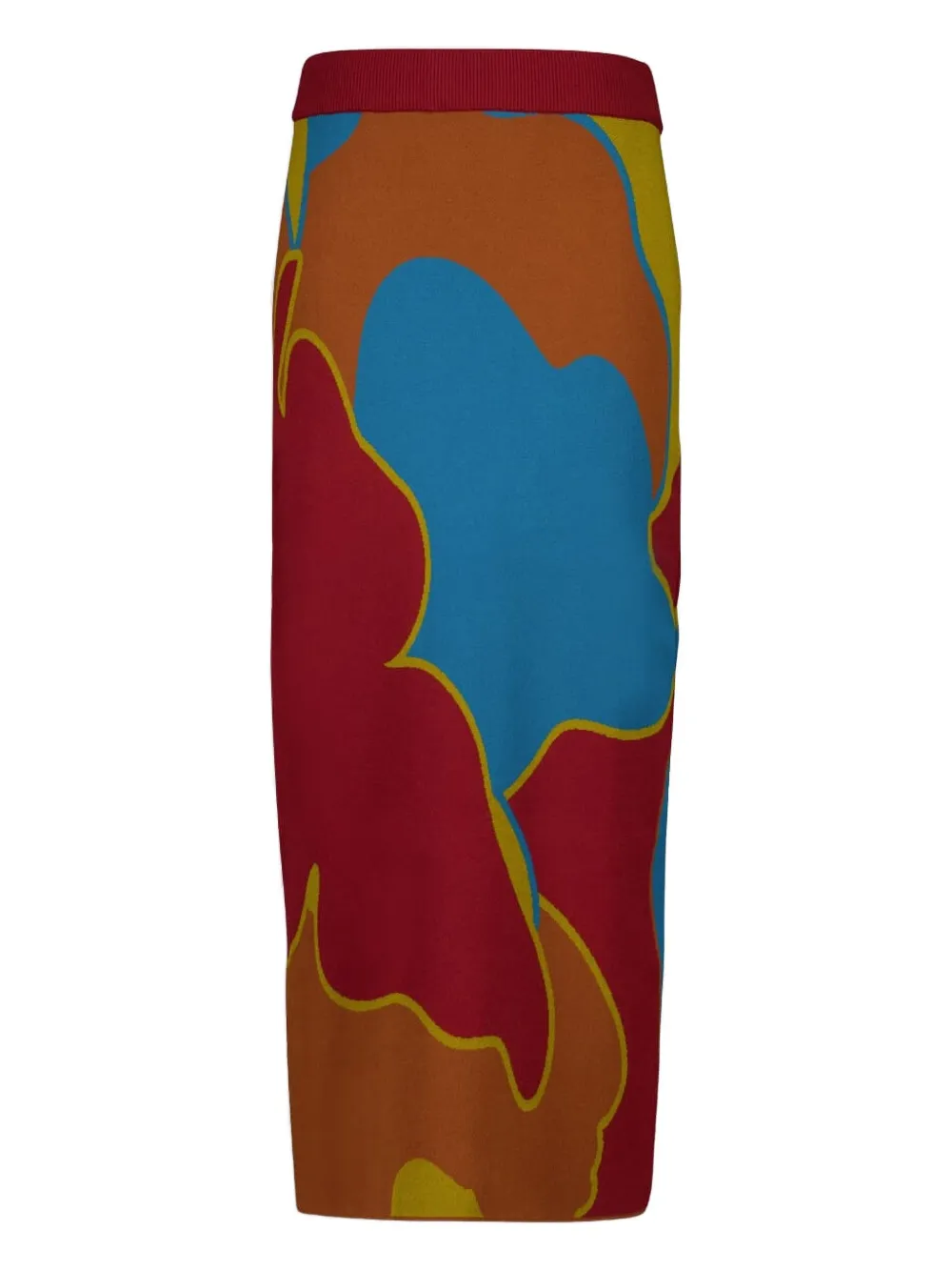 Paula Amanda Jacquard Midi Skirt In Red