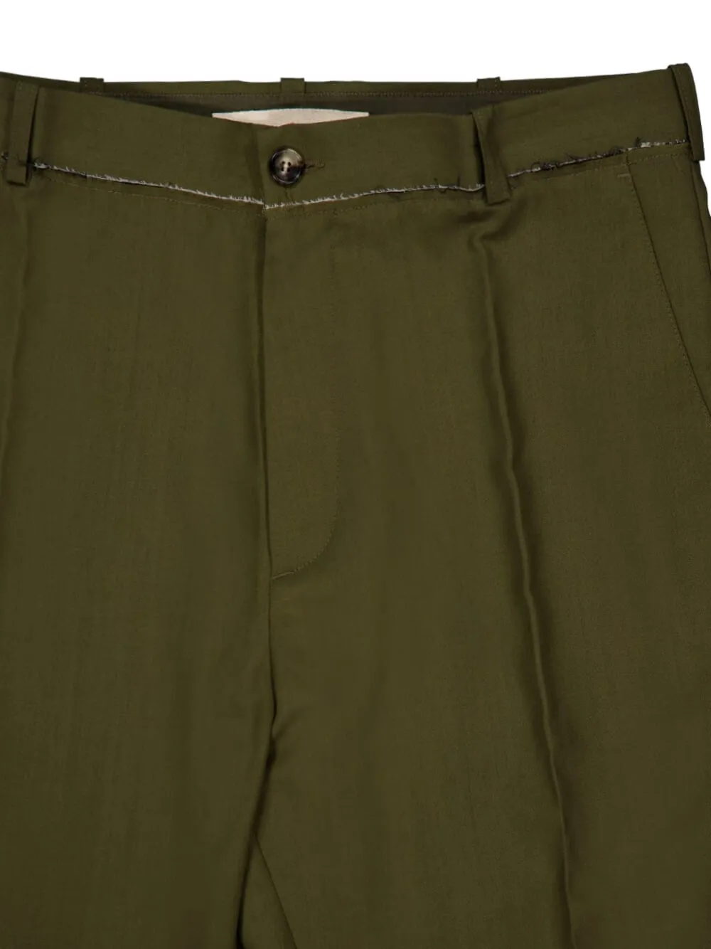 Marni Pleat-detail Wool Trousers In Green