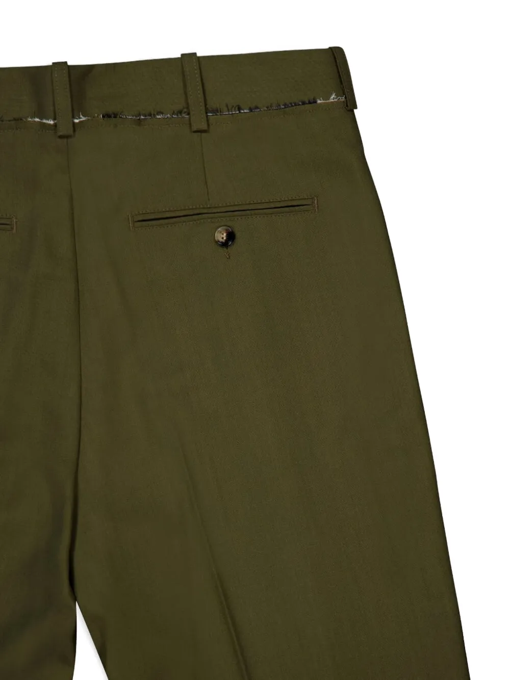Marni Pleat-detail Wool Trousers In Green