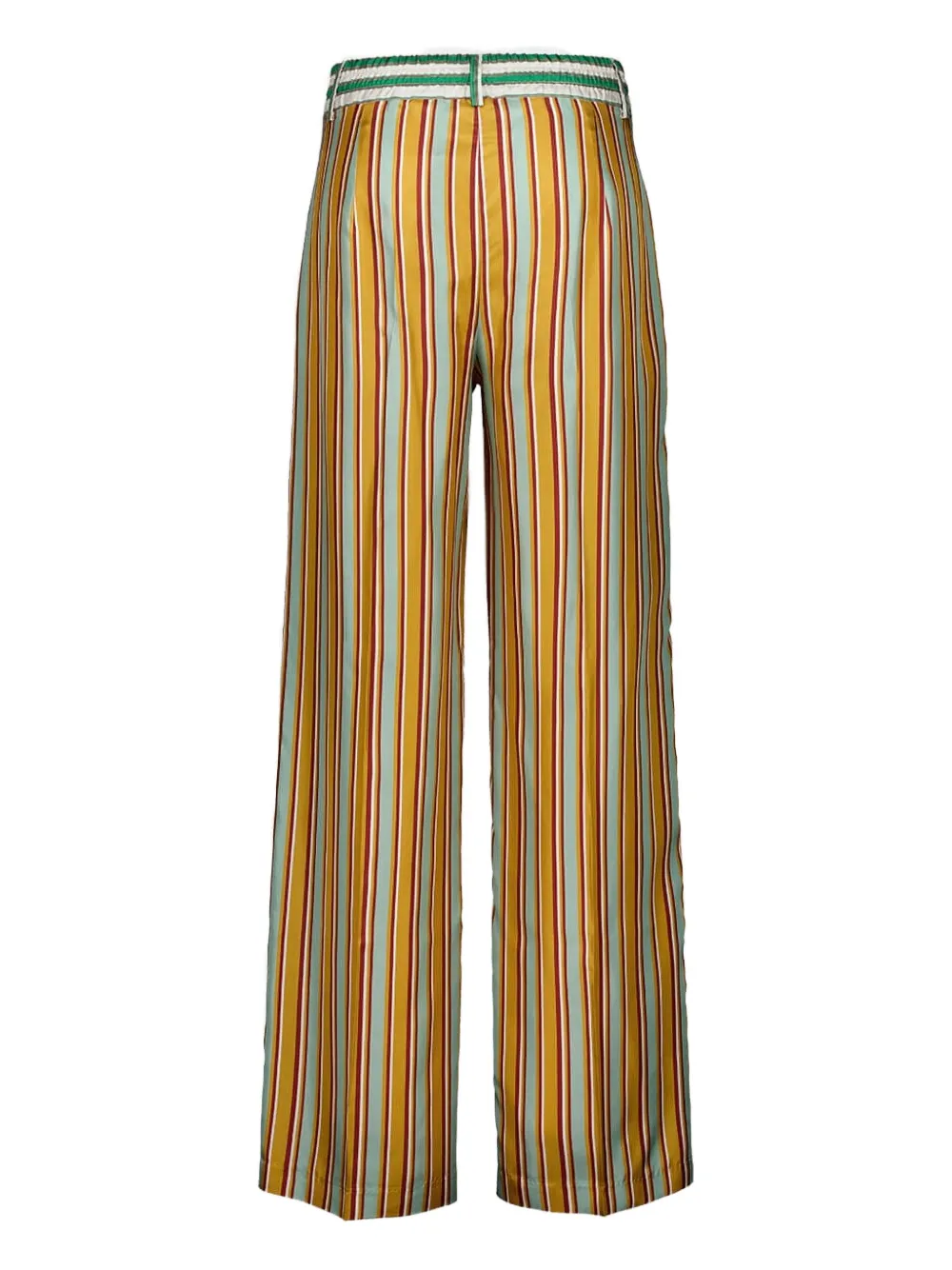  Paula Striped Silk Twill Trousers - Green 