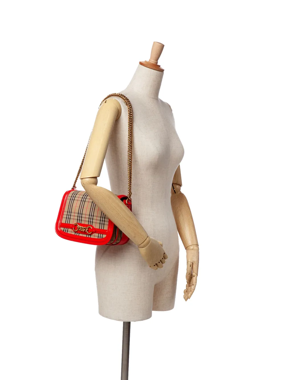 Burberry Pre-Owned bolsa de hombro de lona con motivo Haymarket Check y solapa de cadena 1983 2000-2017 | Estilos de archivo | Image 2