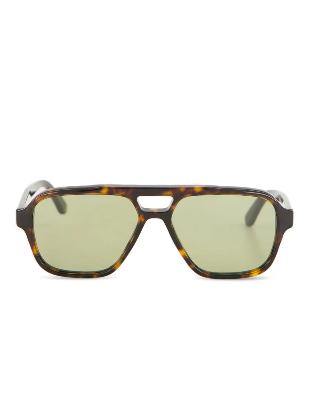 Retrosuperfuture Zonnebril met schildpadschild-design en geometrisch montuur Bruin