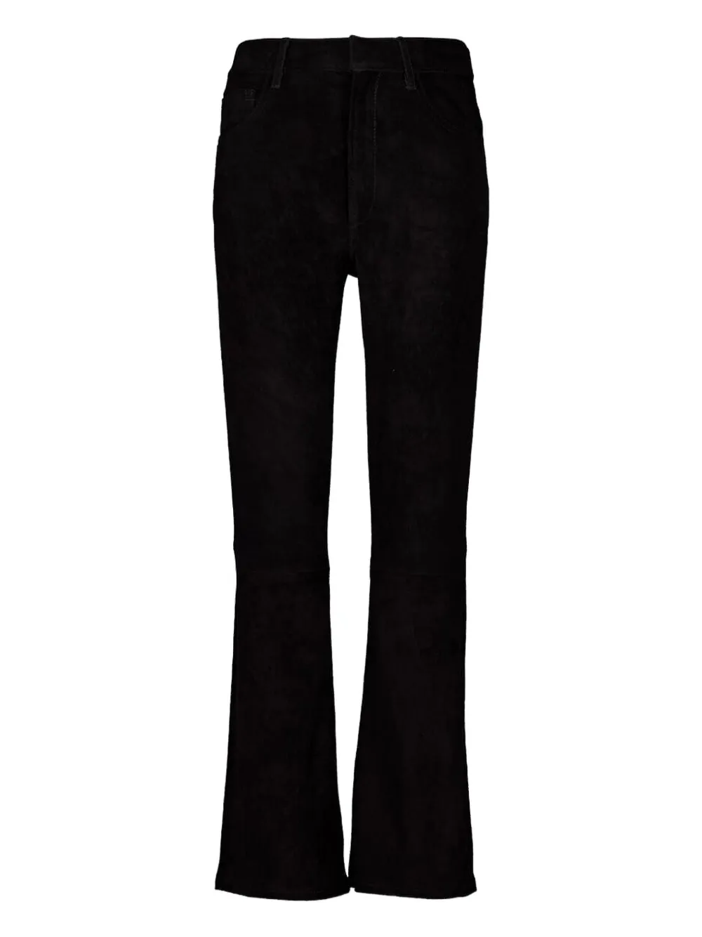 Paula Flared Suede Trousers In Black