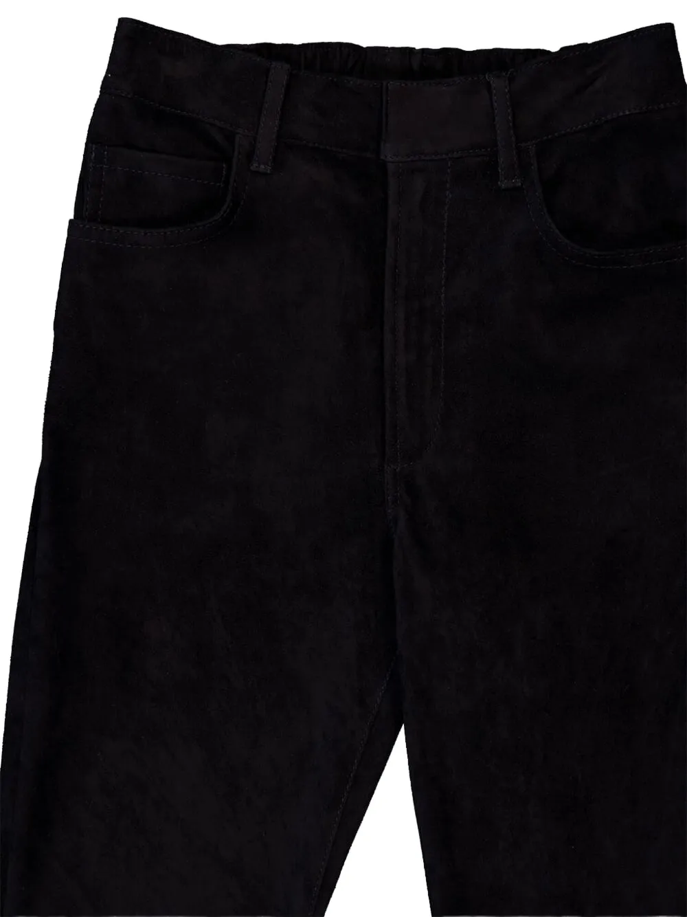 Paula Flared Suede Trousers In Black