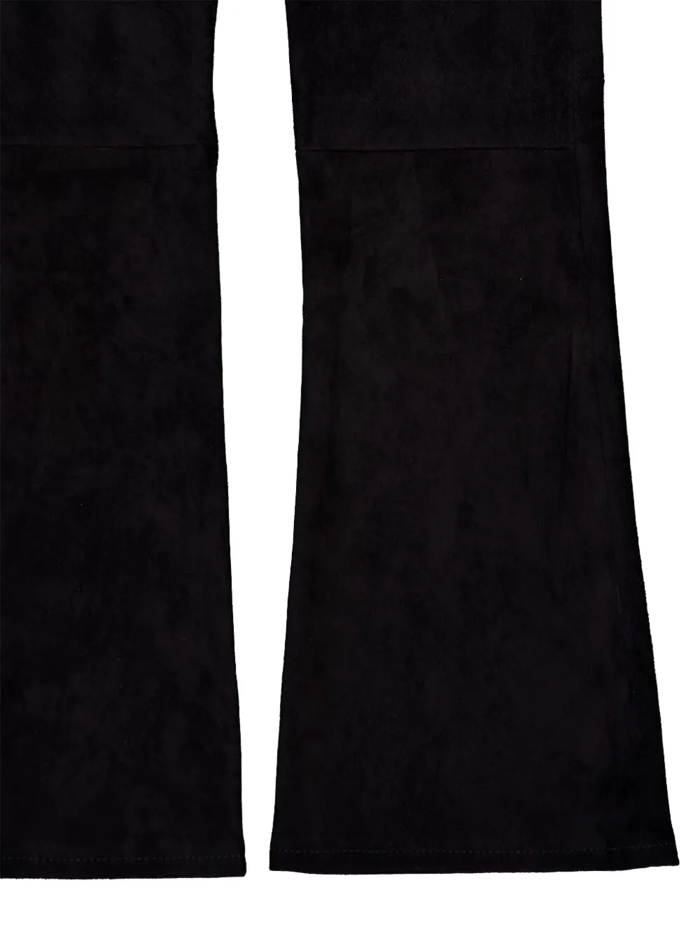 Paula Flared Suede Trousers In Black