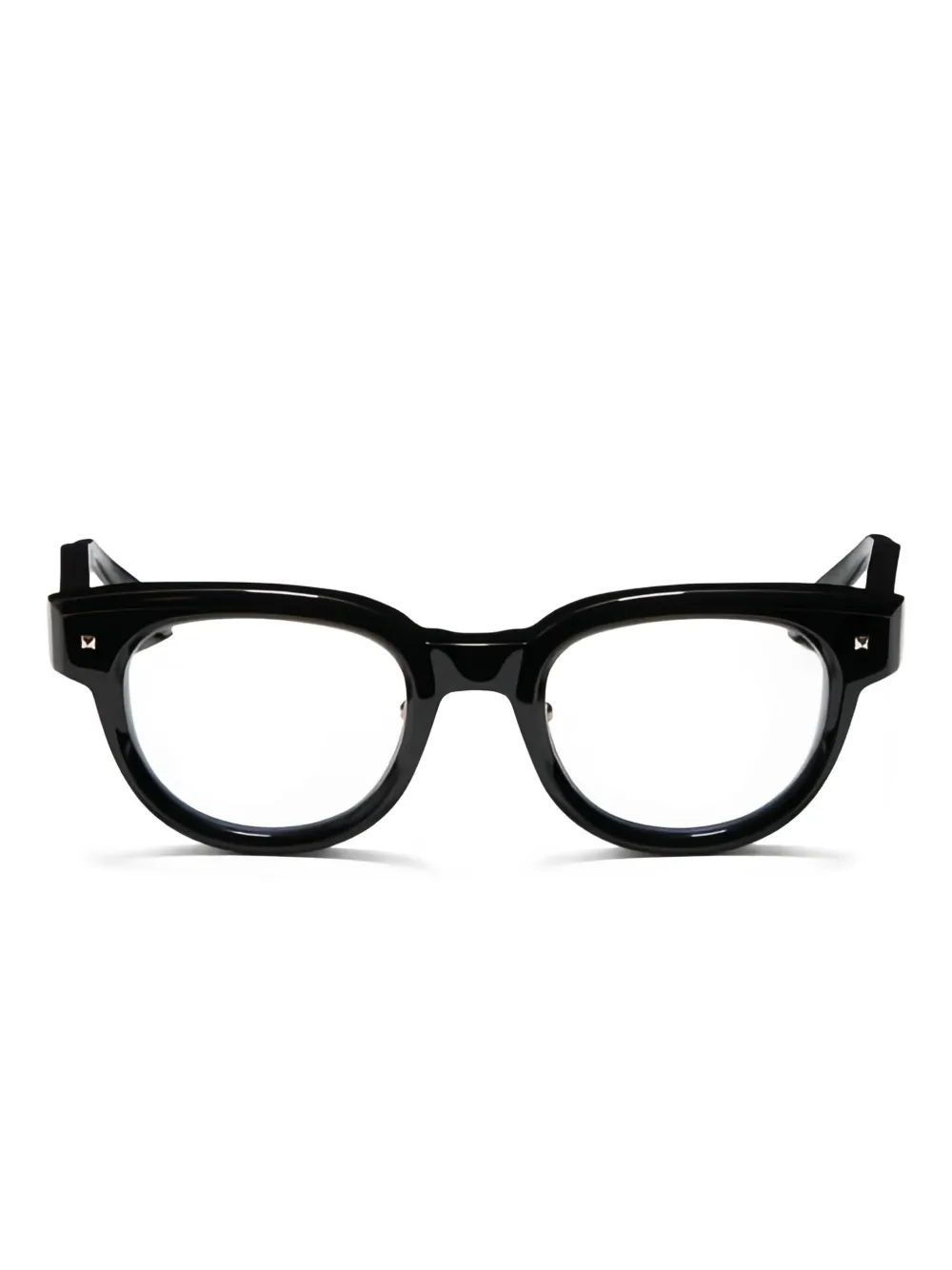 VALENTINO GARAVANI EYEWEAR ラウンド眼鏡フレーム - ブラック VALENTINO GARAVANI EYEWEAR ラウンド眼鏡フレーム - ブラック