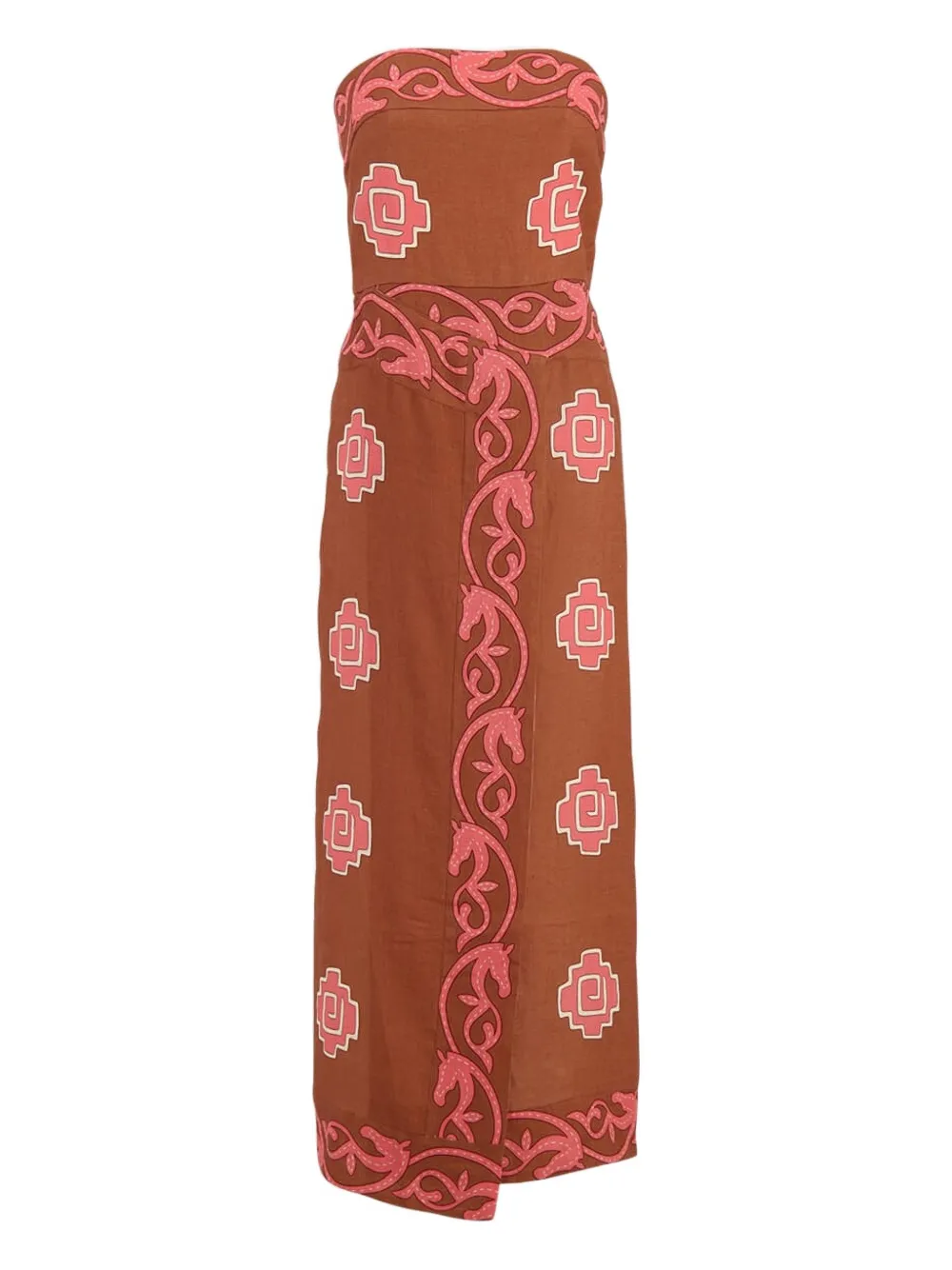 strapless linen dress