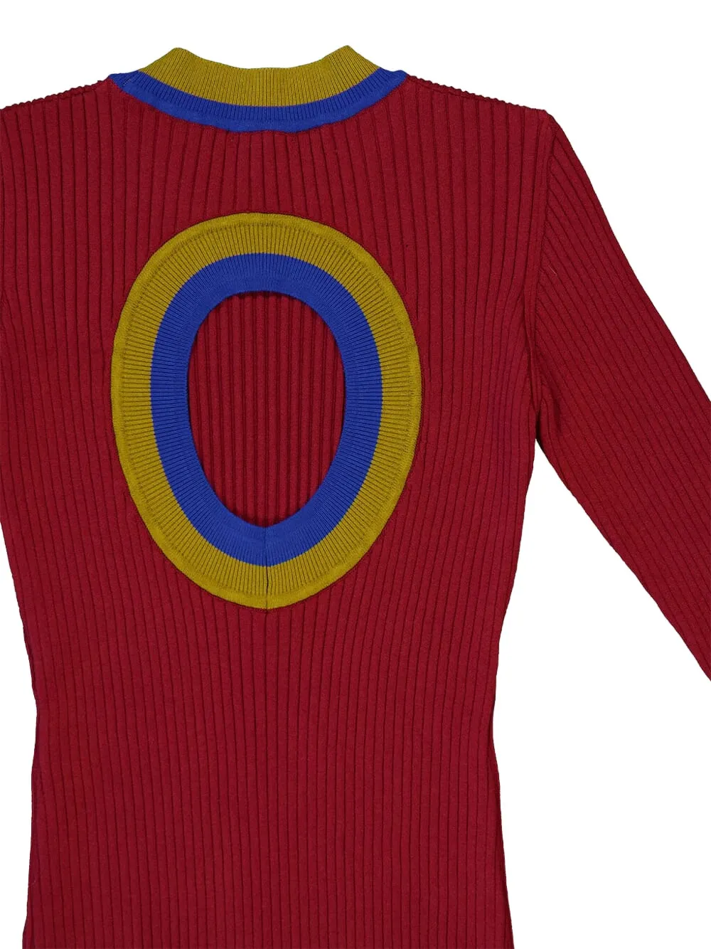 Ribbed Back-Opening Jumper