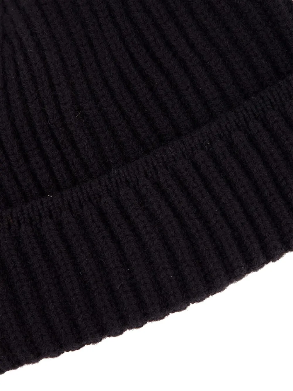Piacenza Cashmere Geribbelde kasjmier muts - Zwart