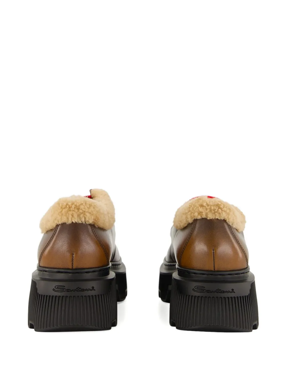 Santoni Leather Derby Shoes In Multi