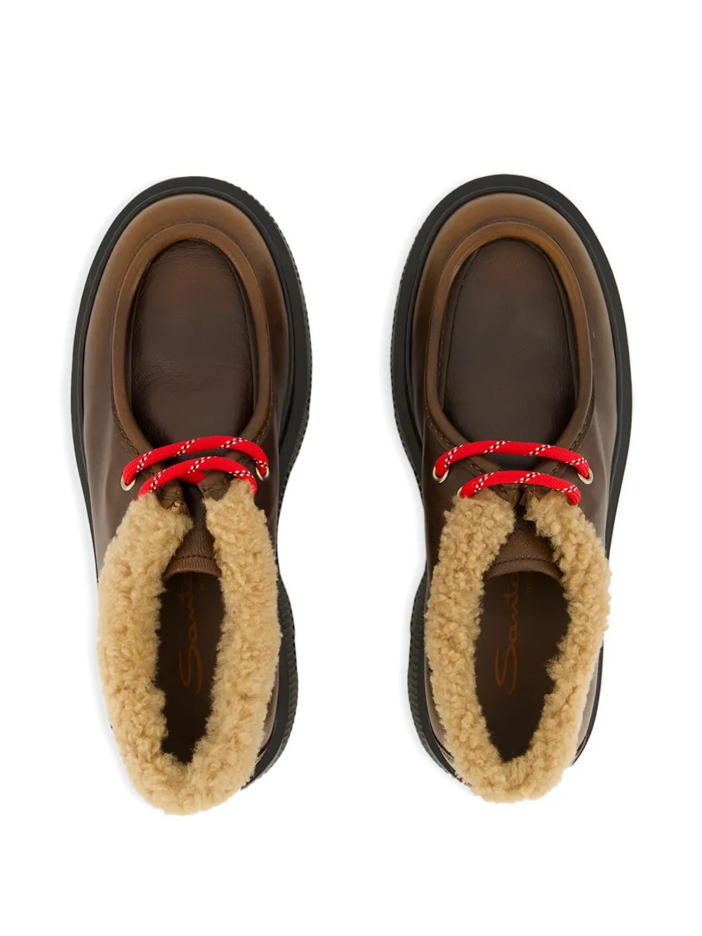 Santoni Leather Derby Shoes In Multi