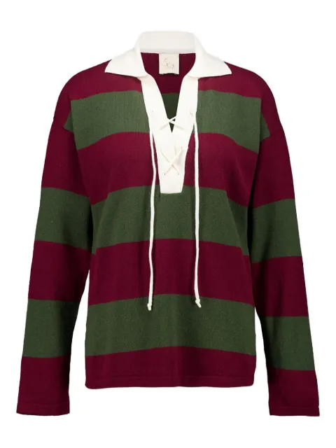 PAULA striped knitted polo shirt