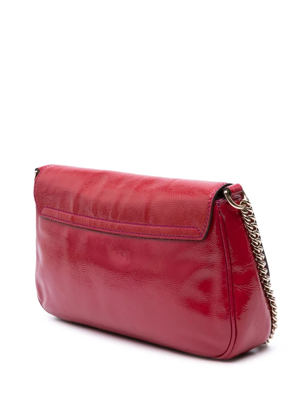 Pre-owned Gucci 2016-2024 Medium Patent Soho Chain Flap Crossbody Bag