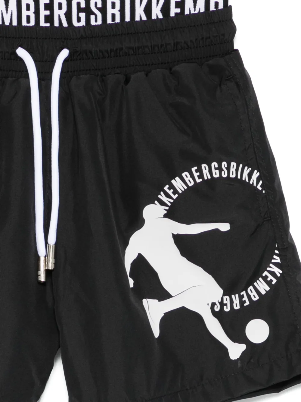 BIKKEMBERGS KIDS Zwembroek met logoprint Zwart