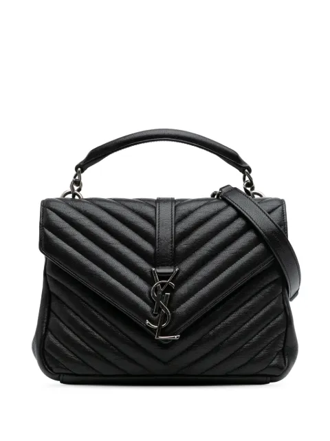 Saint Laurent Pre-Owned 2016 Medium Monogram Chevron Sheepskin College Bag satchel