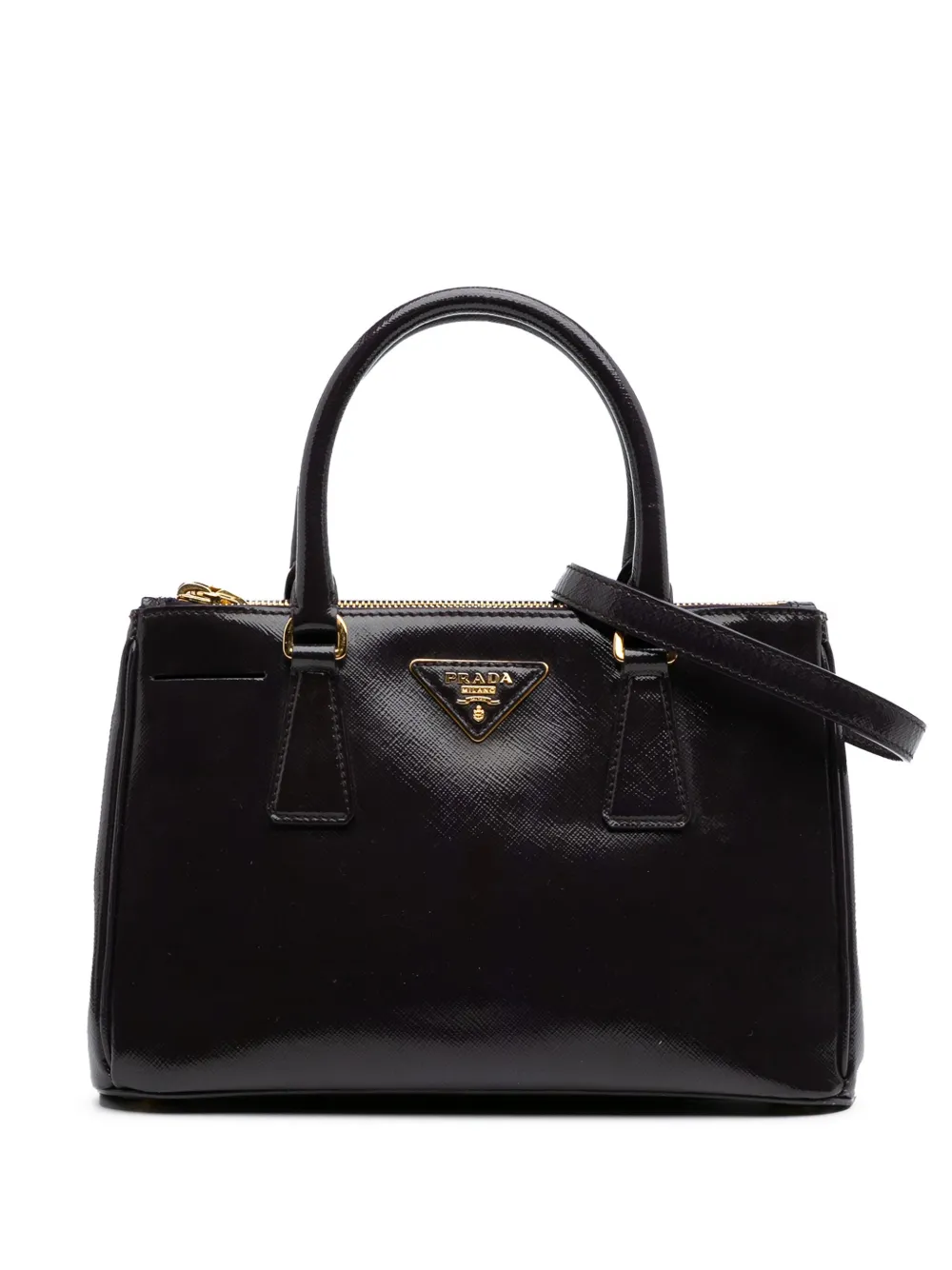 Prada Pre-Owned 2010-2024 Small Saffiano Vernice Galleria Double Zip satchel | Purple | Image 1
