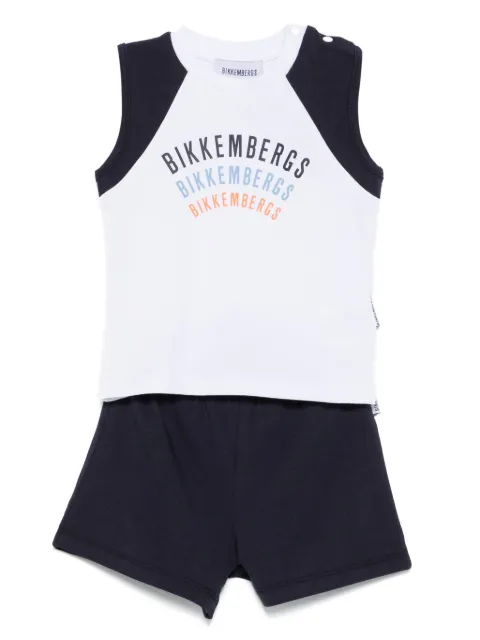 BIKKEMBERGS KIDS logo-print tank top and shorts set
