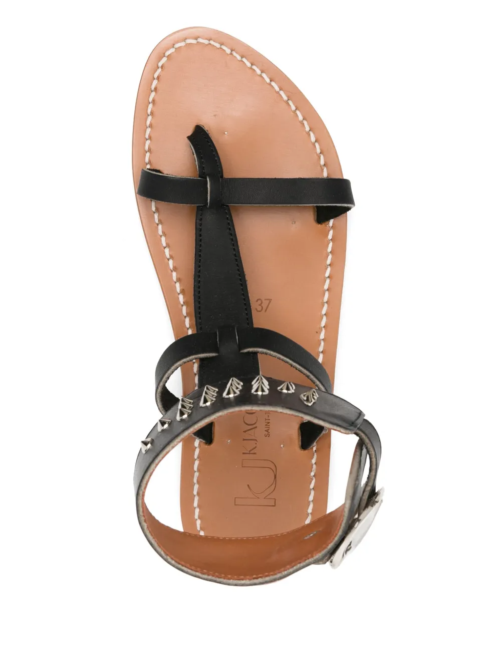 K. Jacques Clipper leather sandals Black