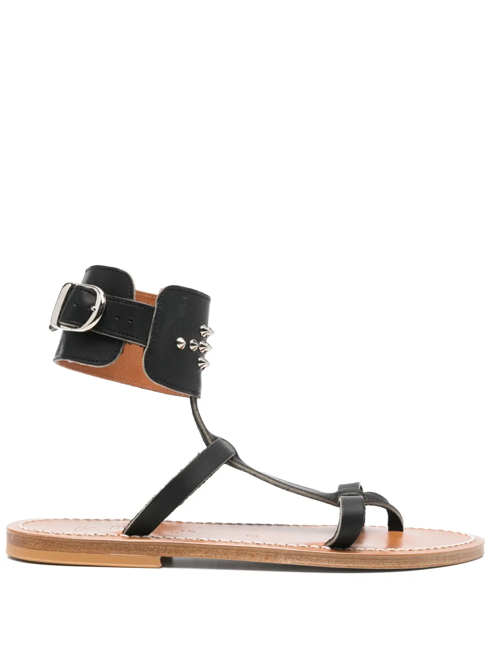 K. Jacques Clipper leather sandals Black