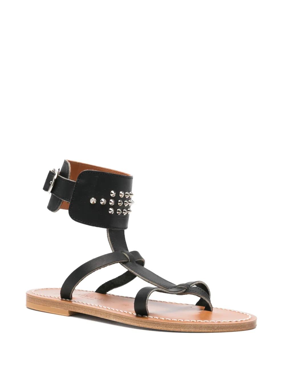 K. Jacques Clipper leather sandals Black