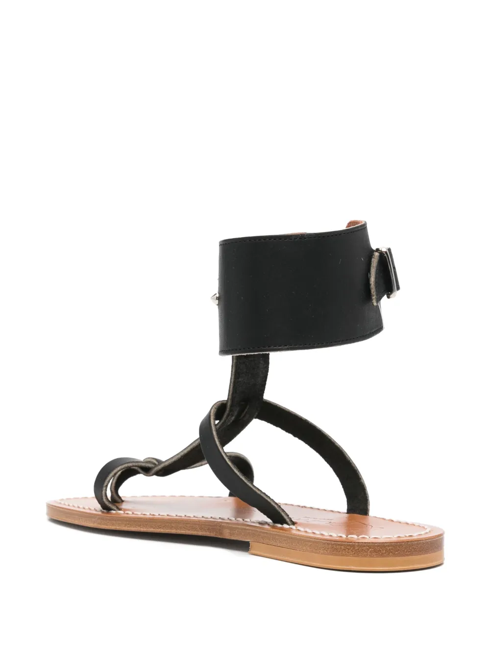 K. Jacques Clipper leather sandals Black