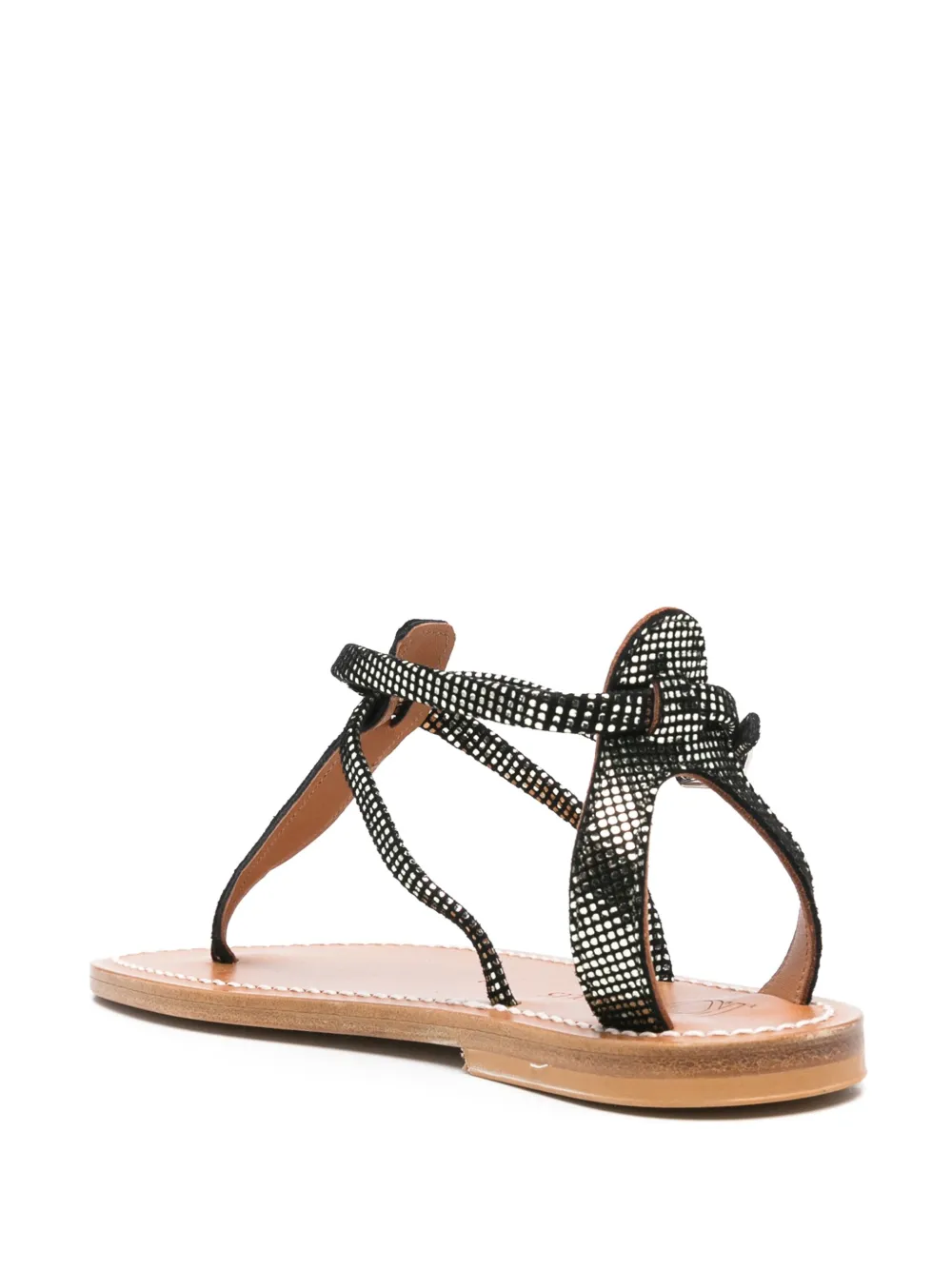 K. Jacques leather flat sandals Black