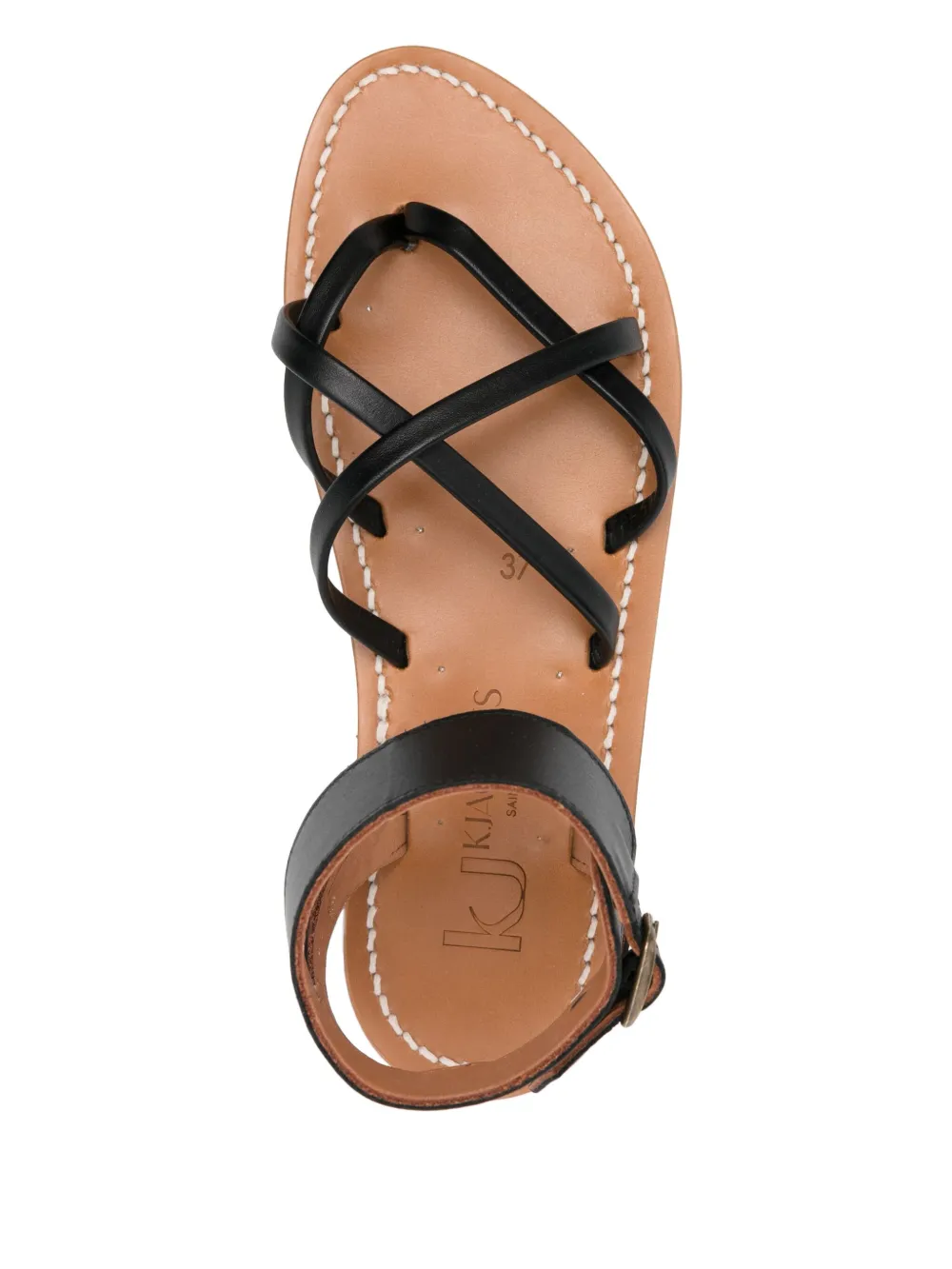 K. Jacques leather strappy sandals Black