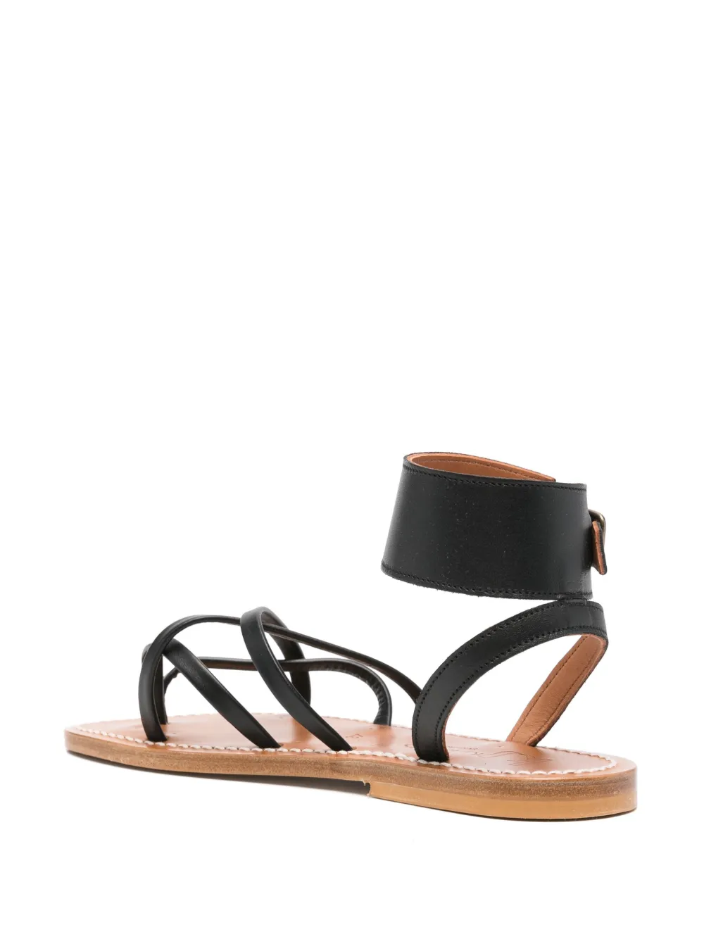 K. Jacques leather strappy sandals Black