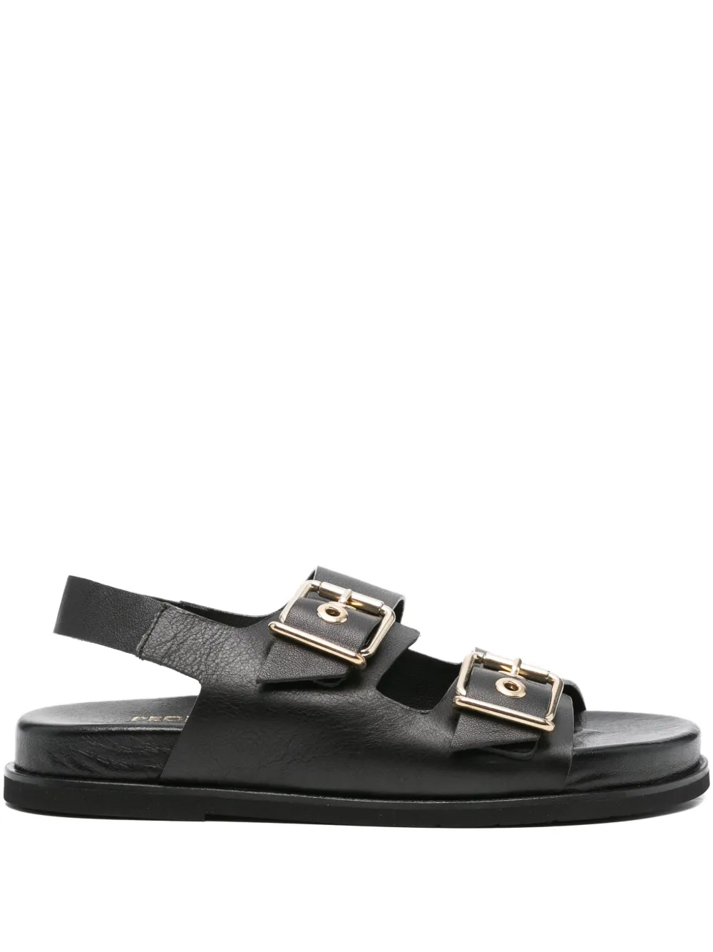 Pedro Miralles Quilmes double-buckle slingback sandals Black