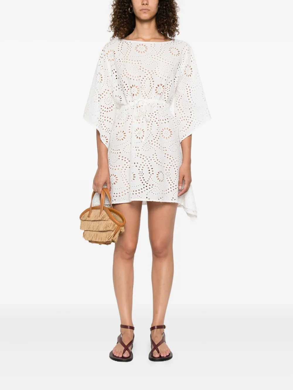 MC2 Saint Barth broderie-anglaise drawstring mini dress | Day Dresses | Image 2