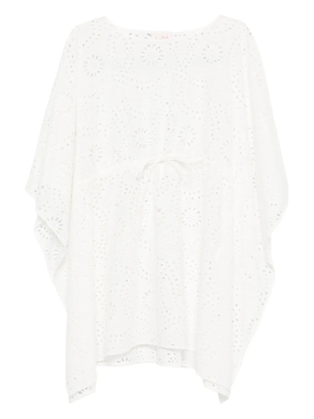 MC2 Saint Barth Broderie anglaise mini-jurk met trekkoord Wit