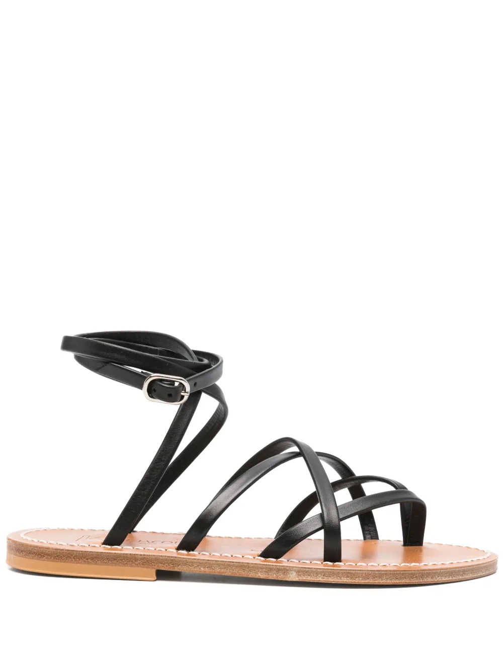 K. Jacques strappy leather sandals Black