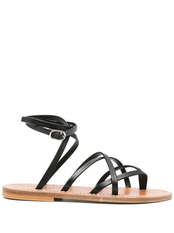 Jacques Strappy Leather Sandals Black FARFETCH PH