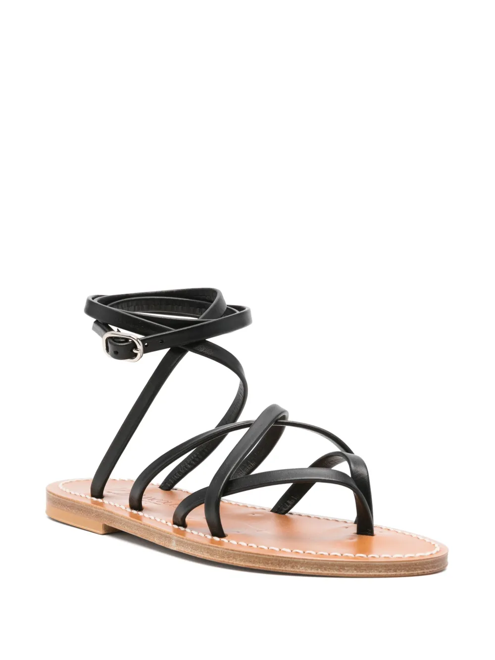 K. Jacques strappy leather sandals Black